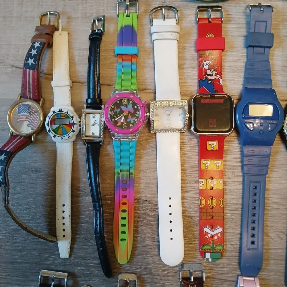 Huge Watch Lot of 50+ Mixed Brands Vintage & Modern Parts/Repair Untested-Box Z2